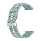 22mm Universal Colorful Hole Silicone Watch Band(Rock Cyan White) - 1