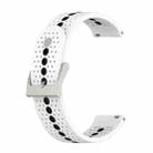 20mm Universal Colorful Hole Silicone Watch Band(White Black) - 1