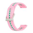 20mm Universal Colorful Hole Silicone Watch Band(Pink Mint Green) - 1