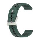 20mm Universal Colorful Hole Silicone Watch Band(Olive Green Black) - 1