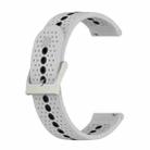 20mm Universal Colorful Hole Silicone Watch Band(Grey Black) - 1