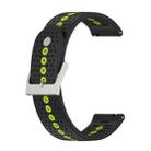For Suunto 9 Peak Universal Colorful Hole Silicone Watch Band(Black Lime Green) - 1