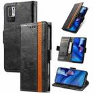 For Xiaomi Redmi Note 10 5G CaseNeo Business Splicing Dual Magnetic Buckle Horizontal Flip PU Leather Case with Holder & Card Slots & Wallet(Black) - 1