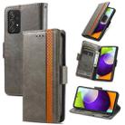 For Samsung Galaxy A72 5G CaseNeo Business Splicing Dual Magnetic Buckle Horizontal Flip PU Leather Case with Holder & Card Slots & Wallet(Grey) - 1