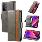 For OPPO A93 5G CaseNeo Business Splicing Dual Magnetic Buckle Horizontal Flip PU Leather Case with Holder & Card Slots & Wallet(Grey) - 1