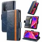 For OPPO A93 5G CaseNeo Business Splicing Dual Magnetic Buckle Horizontal Flip PU Leather Case with Holder & Card Slots & Wallet(Blue) - 1