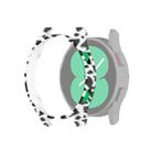 For Samsung Galaxy Watch4 40mm Half Coverage Hollowed PC Protective Case(White Leopard Print) - 1