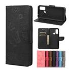 Vintage Embossed Floral Butterfly Pattern Horizontal Flip Leather Case with Card Slot & Holder & Wallet & Lanyard For Wiko Power U30(Black) - 1