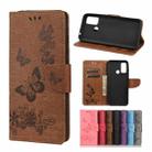 Vintage Embossed Floral Butterfly Pattern Horizontal Flip Leather Case with Card Slot & Holder & Wallet & Lanyard For Wiko Power U30(Brown) - 1