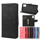 Vintage Embossed Floral Butterfly Pattern Horizontal Flip Leather Case with Card Slot & Holder & Wallet & Lanyard For Xiaomi Redmi 10(Black) - 1