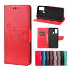Butterfly Flower Pattern Horizontal Flip Leather Case with Holder & Card Slots & Wallet For Wiko Power U30(Red) - 1