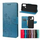 Butterfly Flower Pattern Horizontal Flip Leather Case with Holder & Card Slots & Wallet For Wiko Power U30(Blue) - 1