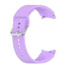 For Samung Galaxy Watch4 40mm / 44mm Silicone Silver Round Buckle Watch Band(Purple) - 1