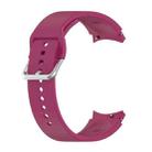 For Samung Galaxy Watch4 40mm / 44mm Silicone Silver Round Buckle Watch Band(Wine Red) - 1