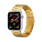 Ultra-thin Three-bead Metal Strap Watch Band For Apple Watch Series 8&7 41mm / SE 2&6&SE&5&4 40mm / 3&2&1 38mm(Gold) - 1