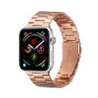 Ultra-thin Three-bead Metal Strap Watch Band For Apple Watch Series 9&8&7 41mm / SE 3&SE 2&6&SE&5&4 40mm / 3&2&1 38mm(Rose Gold) - 1