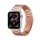 Ultra-thin Three-bead Metal Strap Watch Band For Apple Watch Ultra 49mm / Series 8&7 45mm / SE 2&6&SE&5&4 44mm / 3&2&1 42mm(Rose Gold) - 1