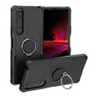 For Sony Xperia 1 III Armor Bear Shockproof PC + TPU Protective Case with Ring Holder(Black) - 1