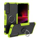 For Sony Xperia 1 III Armor Bear Shockproof PC + TPU Protective Case with Ring Holder(Green) - 1