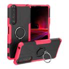 For Sony Xperia 1 III Armor Bear Shockproof PC + TPU Protective Case with Ring Holder(Rose Red) - 1
