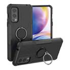 For OnePlus Nord 2 5G Armor Bear Shockproof PC + TPU Protective Case with Ring Holder(Black) - 1