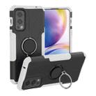 For OnePlus Nord 2 5G Armor Bear Shockproof PC + TPU Protective Case with Ring Holder(White) - 1