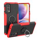 For OnePlus Nord 2 5G Armor Bear Shockproof PC + TPU Protective Case with Ring Holder(Red) - 1