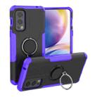 For OnePlus Nord 2 5G Armor Bear Shockproof PC + TPU Protective Case with Ring Holder(Purple) - 1