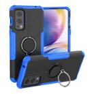 For OnePlus Nord 2 5G Armor Bear Shockproof PC + TPU Protective Case with Ring Holder(Blue) - 1