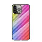 Gradient Carbon Fiber Texture TPU Border Tempered Glass Case For iPhone 13 Pro Max(Colorful Fiber) - 1