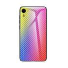 Gradient Carbon Fiber Texture TPU Border Tempered Glass Case For iPhone XR(Colorful Fiber) - 1
