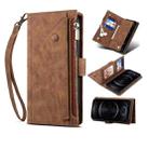 For iPhone 13 Retro Frosted Horizontal Flip Leather Case with Holder & Card Slot & Wallet & Zipper Pocket & Lanyard(Brown) - 1