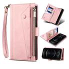 For iPhone 13 Retro Frosted Horizontal Flip Leather Case with Holder & Card Slot & Wallet & Zipper Pocket & Lanyard(Rose Gold) - 1