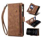 For iPhone 13 mini Retro Frosted Horizontal Flip Leather Case with Holder & Card Slot & Wallet & Zipper Pocket & Lanyard (Brown) - 1
