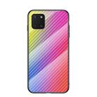 For Samsung Galaxy M60s / A81 Gradient Carbon Fiber Texture TPU Border Tempered Glass Case(Colorful Fiber) - 1