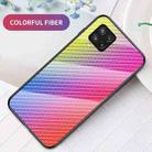 For Samsung Galaxy M42 5G Gradient Carbon Fiber Texture TPU Border Tempered Glass Case(Colorful Fiber) - 2