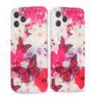 For iPhone 13 Butterfly Shell Colorful Series Pattern IMD TPU Shockproof Case(Rose Red) - 1