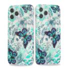 For iPhone 13 Butterfly Shell Colorful Series Pattern IMD TPU Shockproof Case(Green) - 1