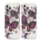 For iPhone 13 Pro Butterfly Shell Colorful Series Pattern IMD TPU Shockproof Case (Black) - 1