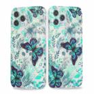 For iPhone 13 Pro Max Butterfly Shell Colorful Series Pattern IMD TPU Shockproof Case (Green) - 1