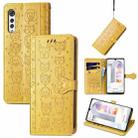 For LG Velvet 2 Pro Lovely Cat and Dog Embossing Pattern Horizontal Flip Leather Case , with Holder & Card Slots & Wallet & Cartoon Clasp & Lanyard(Yellow) - 1