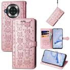 For CUBOT Note 20 Lovely Cat and Dog Embossing Pattern Horizontal Flip Leather Case , with Holder & Card Slots & Wallet & Cartoon Clasp & Lanyard(Rose Gold) - 1