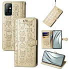 For Infinix Note 8 Lovely Cat and Dog Embossing Pattern Horizontal Flip Leather Case , with Holder & Card Slots & Wallet & Cartoon Clasp & Lanyard(Gold) - 1