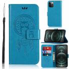 For iPhone 13 Pro Wind Chime Owl Embossing Pattern Horizontal Flip Leather Case with Holder & Card Slots & Wallet (Blue) - 1