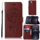 For iPhone 13 Wind Chime Owl Embossing Pattern Horizontal Flip Leather Case with Holder & Card Slots & Wallet(Brown) - 1