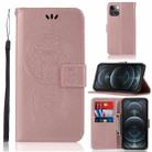 For iPhone 13 mini Wind Chime Owl Embossing Pattern Horizontal Flip Leather Case with Holder & Card Slots & Wallet (Rose Gold) - 1