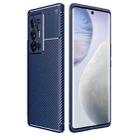 For vivo X70 Pro+ Carbon Fiber Texture Shockproof TPU Case(Blue) - 1