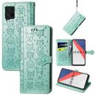 For Vivo iQOO 7 Lovely Cat and Dog Embossing Pattern Horizontal Flip Leather Case , with Holder & Card Slots & Wallet & Cartoon Clasp & Lanyard(Green) - 1