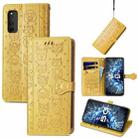 For Vivo iQOO Neo3 Lovely Cat and Dog Embossing Pattern Horizontal Flip Leather Case , with Holder & Card Slots & Wallet & Cartoon Clasp & Lanyard(Yellow) - 1