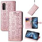 For Vivo iQOO Neo3 Lovely Cat and Dog Embossing Pattern Horizontal Flip Leather Case , with Holder & Card Slots & Wallet & Cartoon Clasp & Lanyard(Rose Gold) - 1